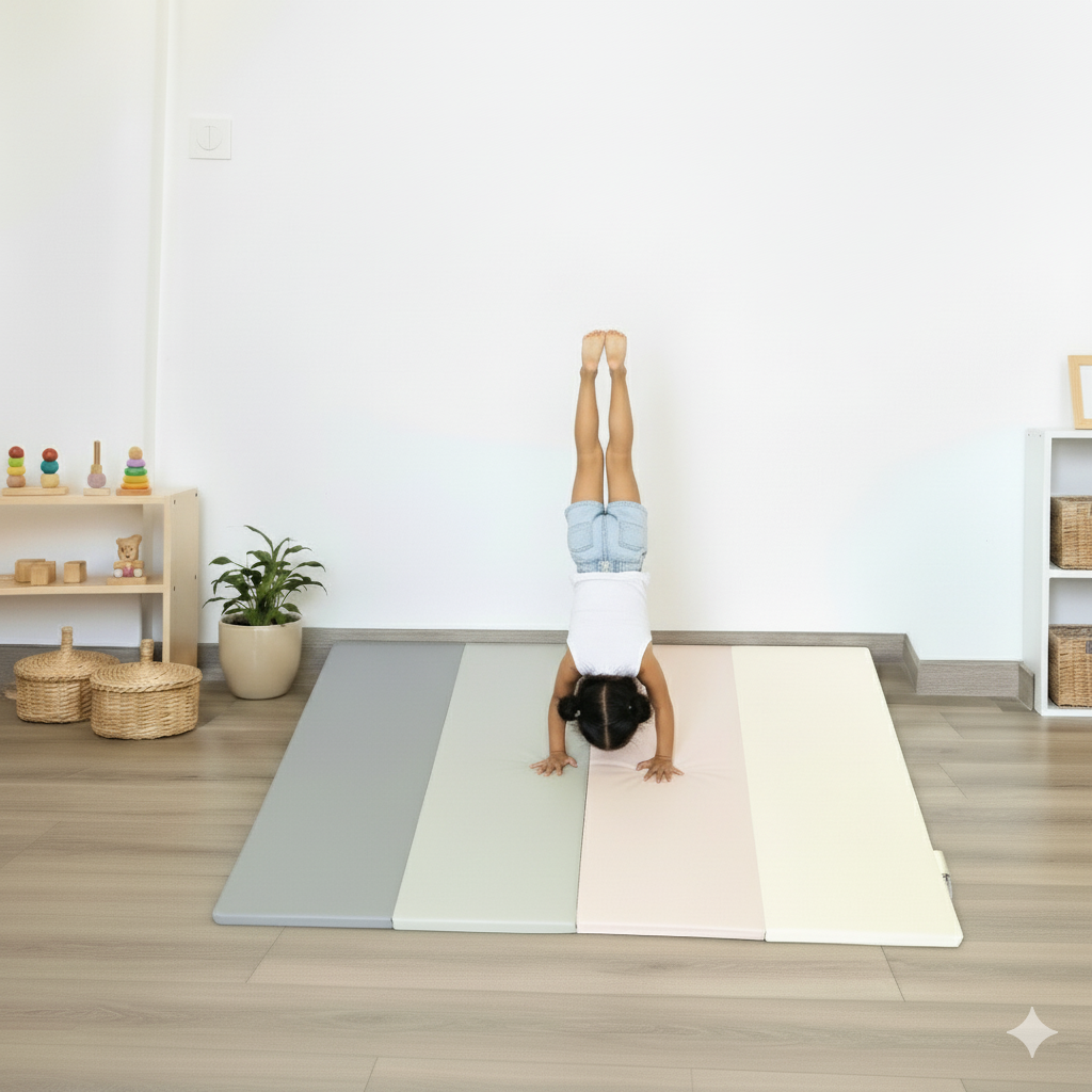 Tapis de motricité bébé Petits Pieds Roses – Doux et évolutif